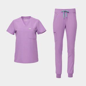 FIGS | Zamora Jogger Scrub Pants & Catarina Scrub Top - Lilac